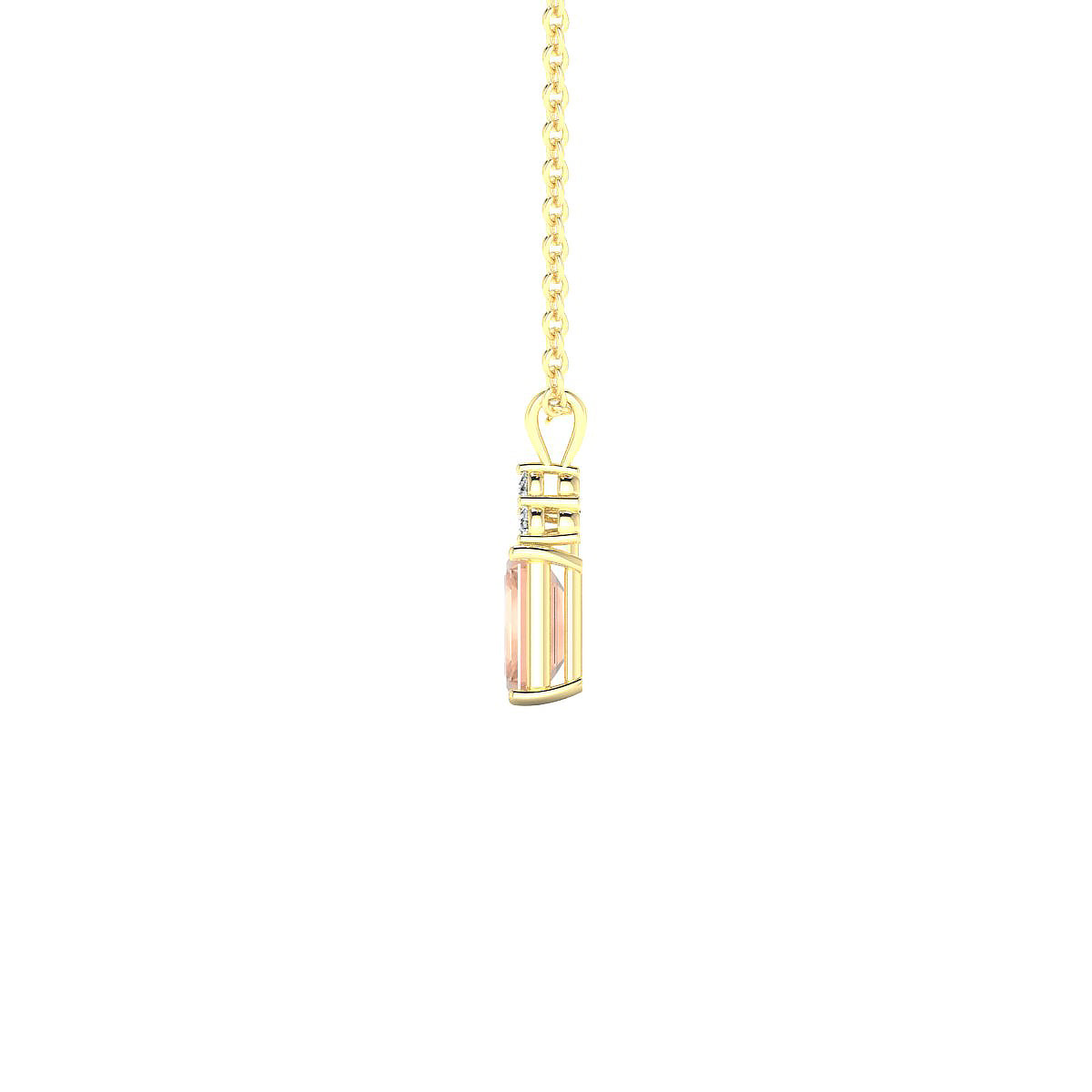 Mirage | 18k Yellow Gold 6 x 4 mm Emerald Morganite Pendant