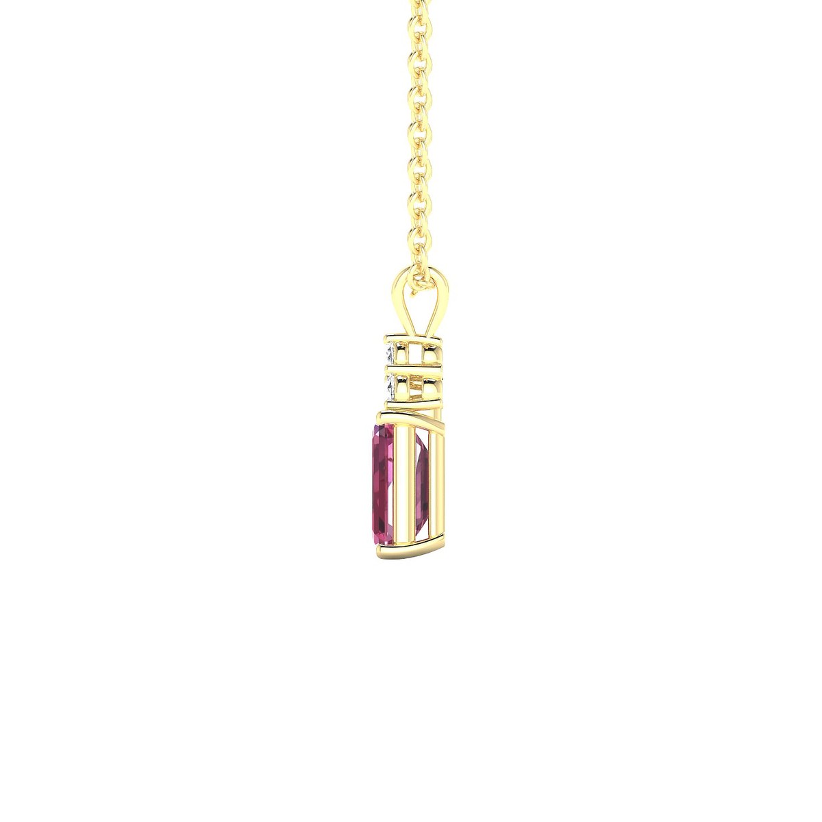 Mirage | 18k Yellow Gold 6 x 4 mm Emerald Rhodolite Pendant