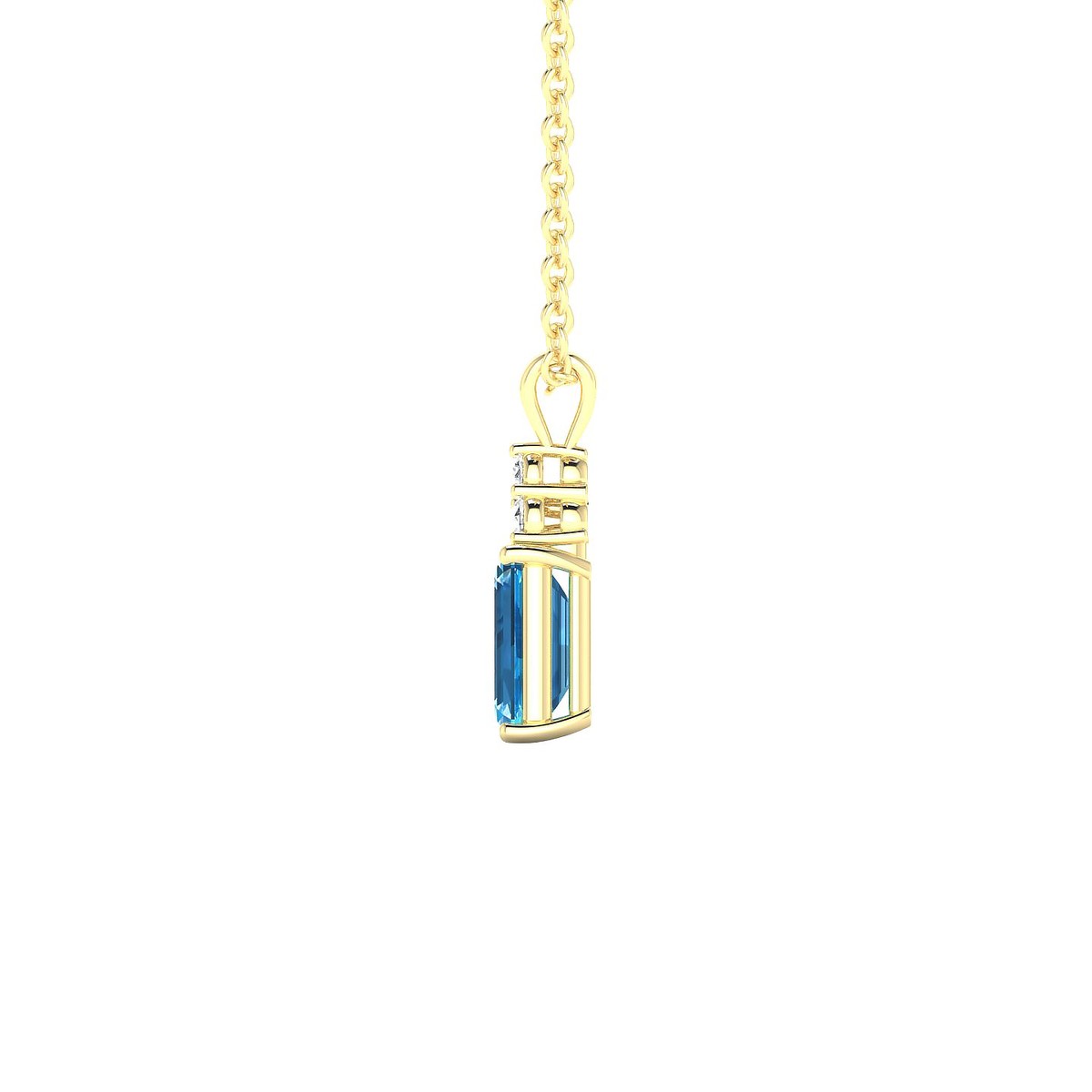 Mirage | 18k Yellow Gold 6 x 4 mm Emerald Topaz Pendant