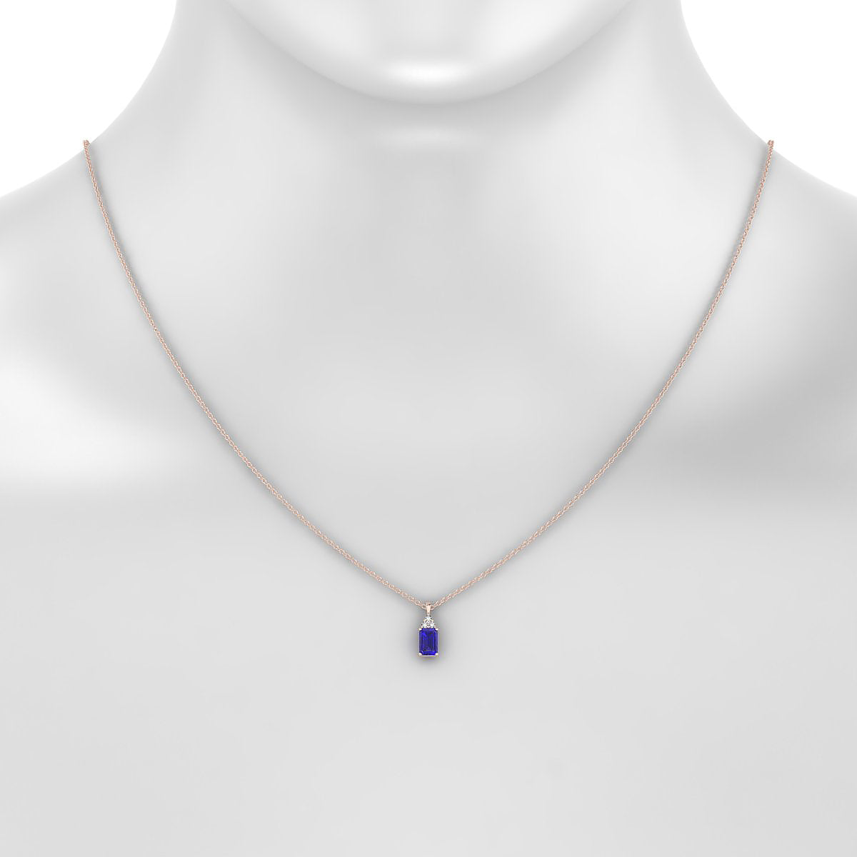 Mirage | 18k Rose Gold 6 x 4 mm Emerald Tanzanite Pendant
