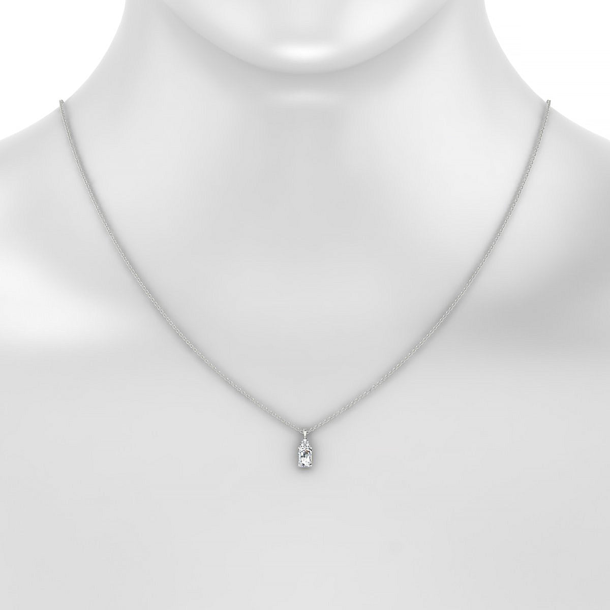 Mirage | 18k White Gold 6 x 4 mm Emerald Diamond Pendant