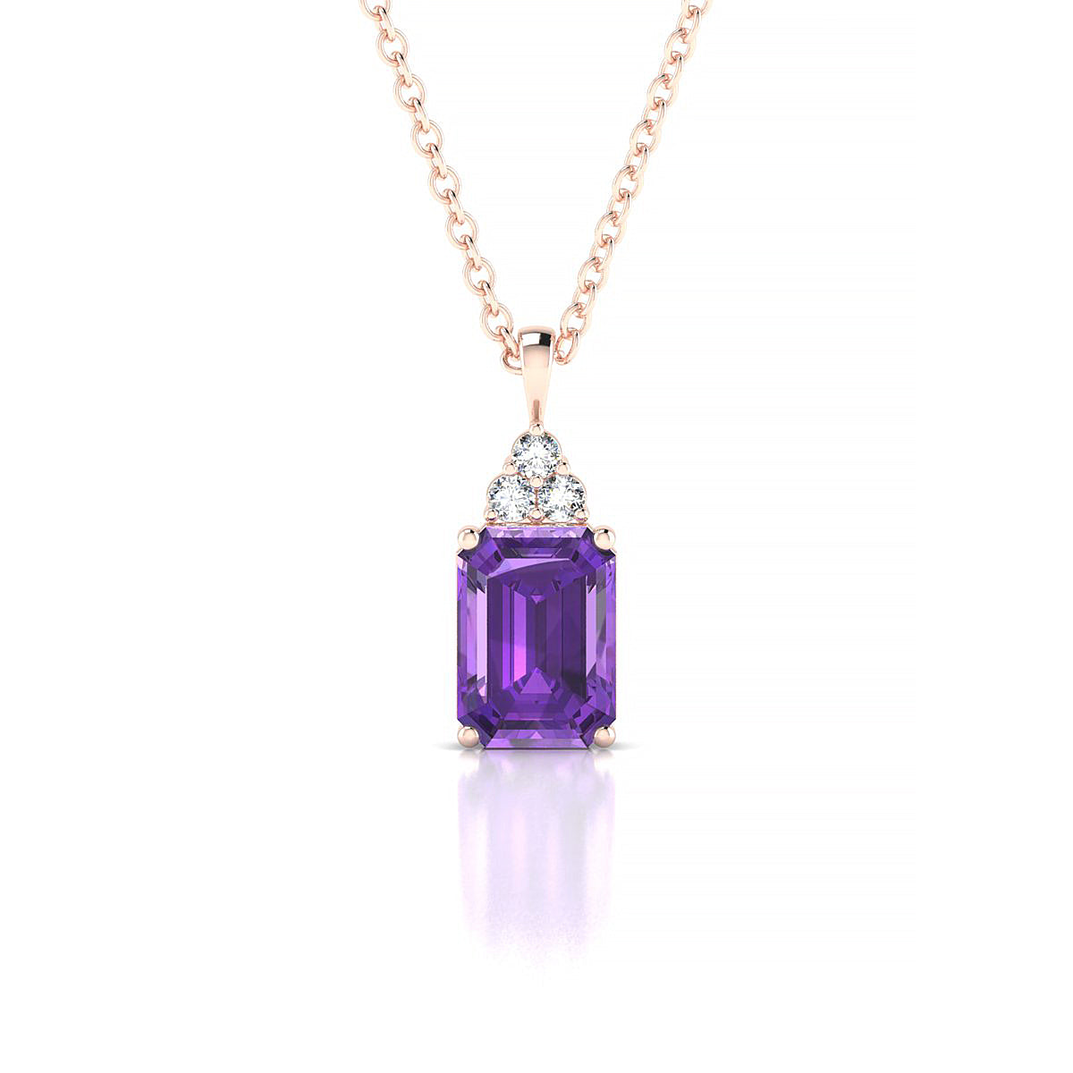 Mirage | 18k Rose Gold 7 x 5 mm Emerald Amethyst Pendant