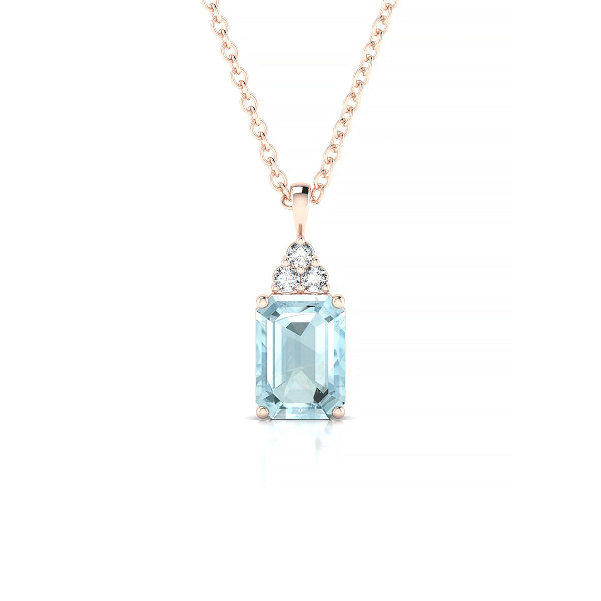 Mirage | 18k Rose Gold 7 x 5 mm Emerald Aquamarine Pendant