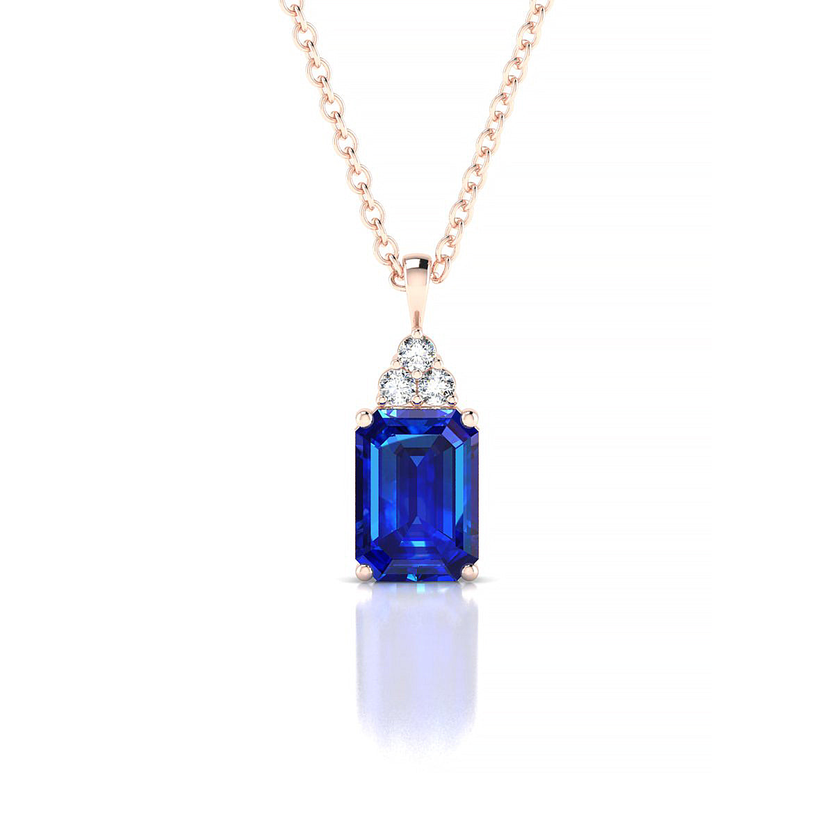 Mirage | 18k Rose Gold 7 x 5 mm Emerald Sapphire Pendant