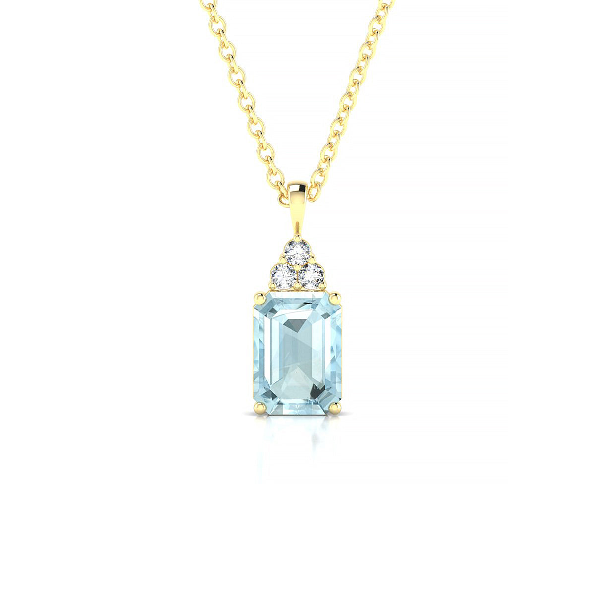 Mirage | 18k Yellow Gold 7 x 5 mm Emerald Aquamarine Pendant