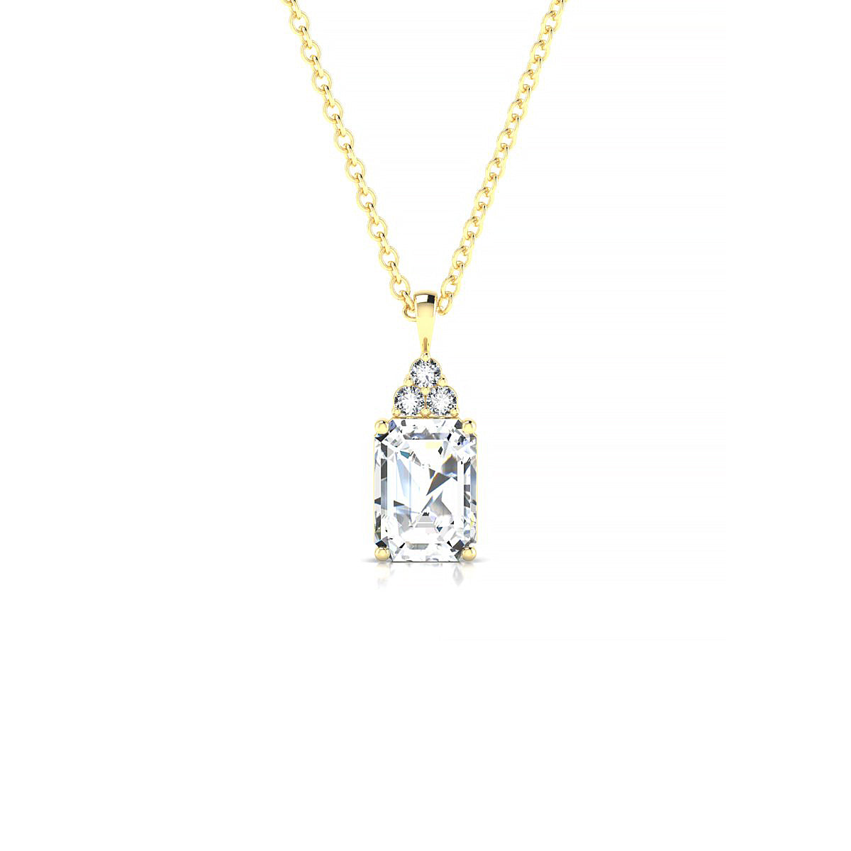 Mirage | 18k Yellow Gold 7 x 5 mm Emerald Diamond Pendant
