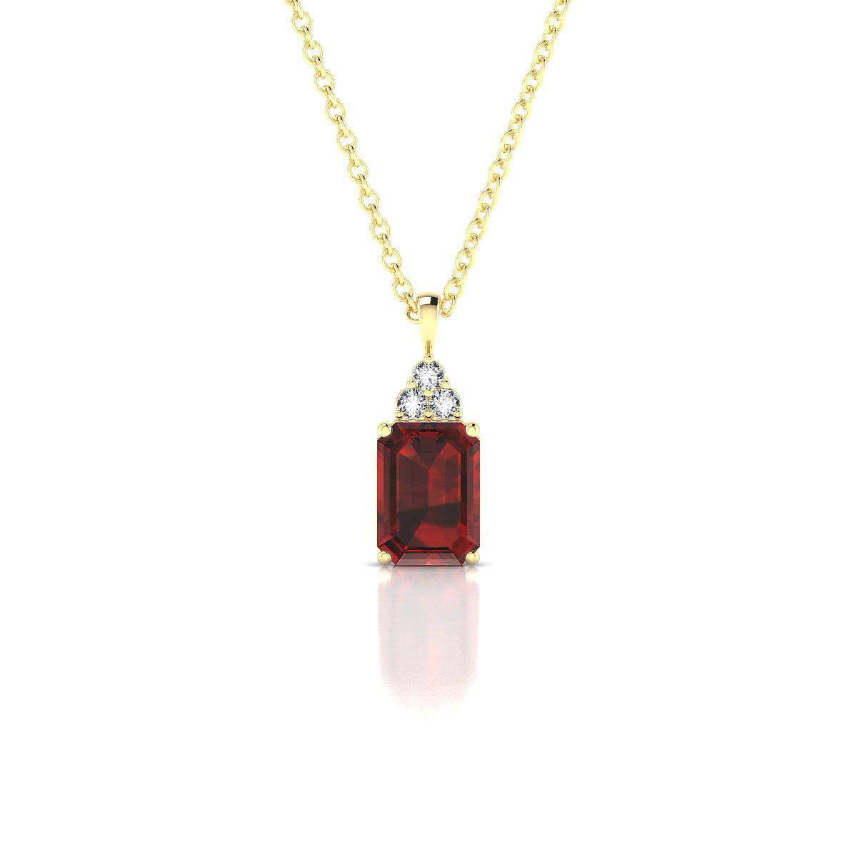 Mirage | 18k Yellow Gold 7 x 5 mm Emerald Garnet Pendant