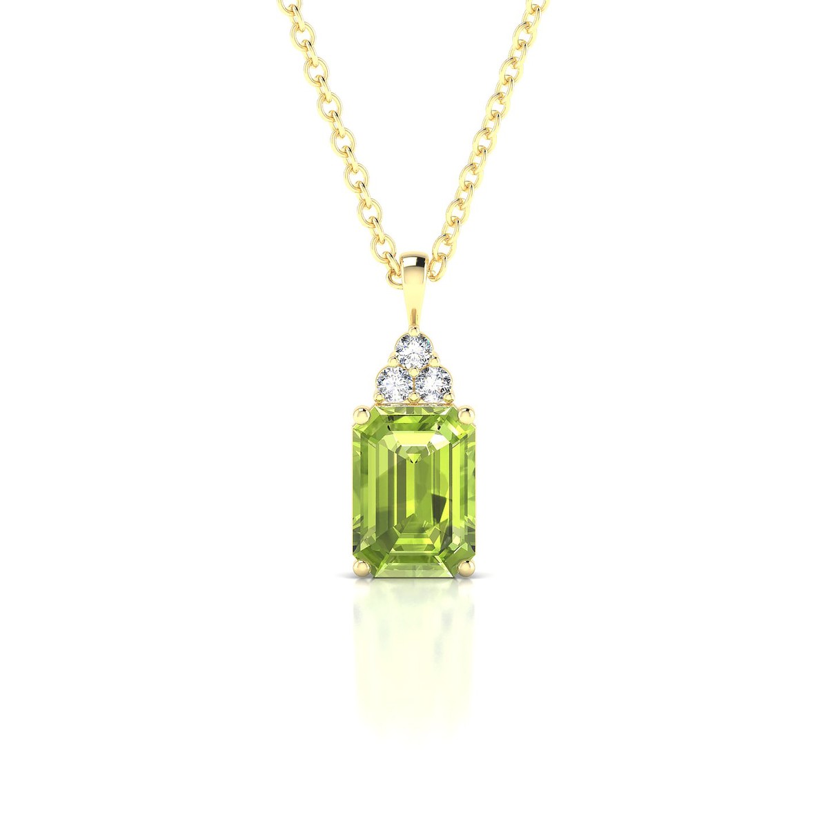 Mirage | 18k Yellow Gold 7 x 5 mm Emerald Peridot Pendant