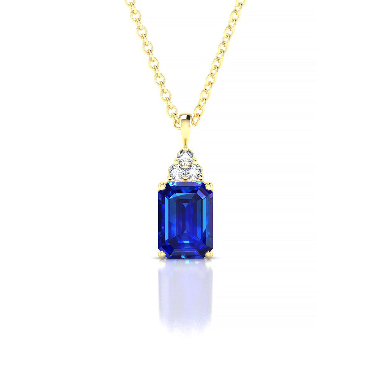 Mirage | 18k Yellow Gold 7 x 5 mm Emerald Sapphire Pendant