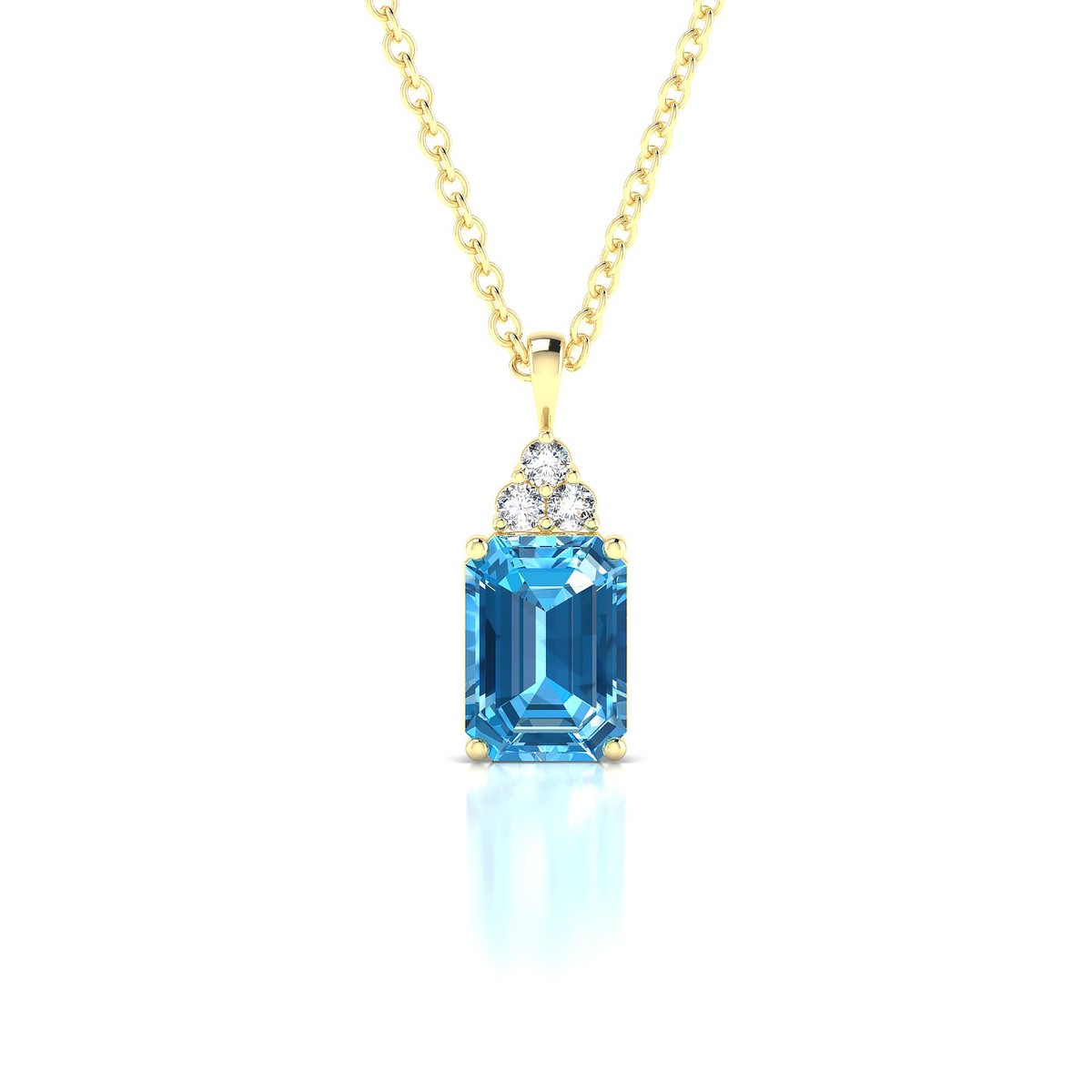 Mirage | 18k Yellow Gold 7 x 5 mm Emerald Topaz Pendant