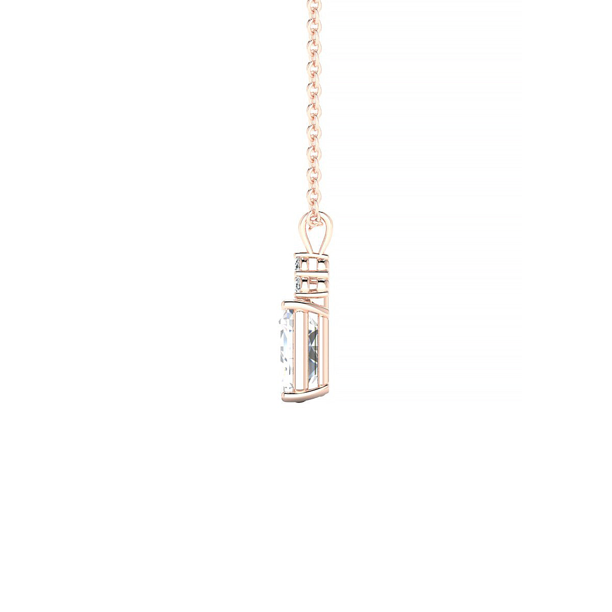 Mirage | 18k Rose Gold 7 x 5 mm Emerald Diamond Pendant