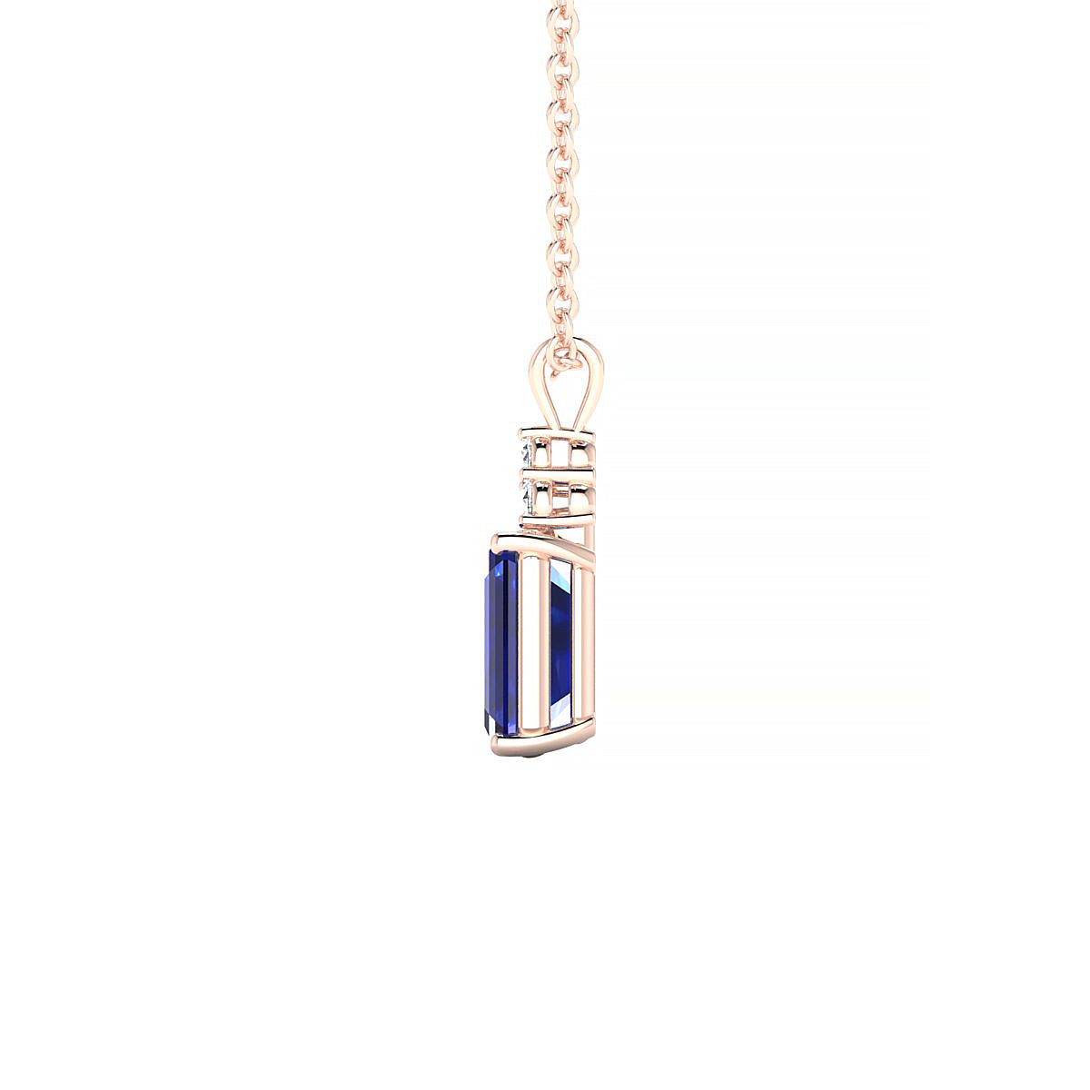Mirage | 18k Rose Gold 7 x 5 mm Emerald Sapphire Pendant