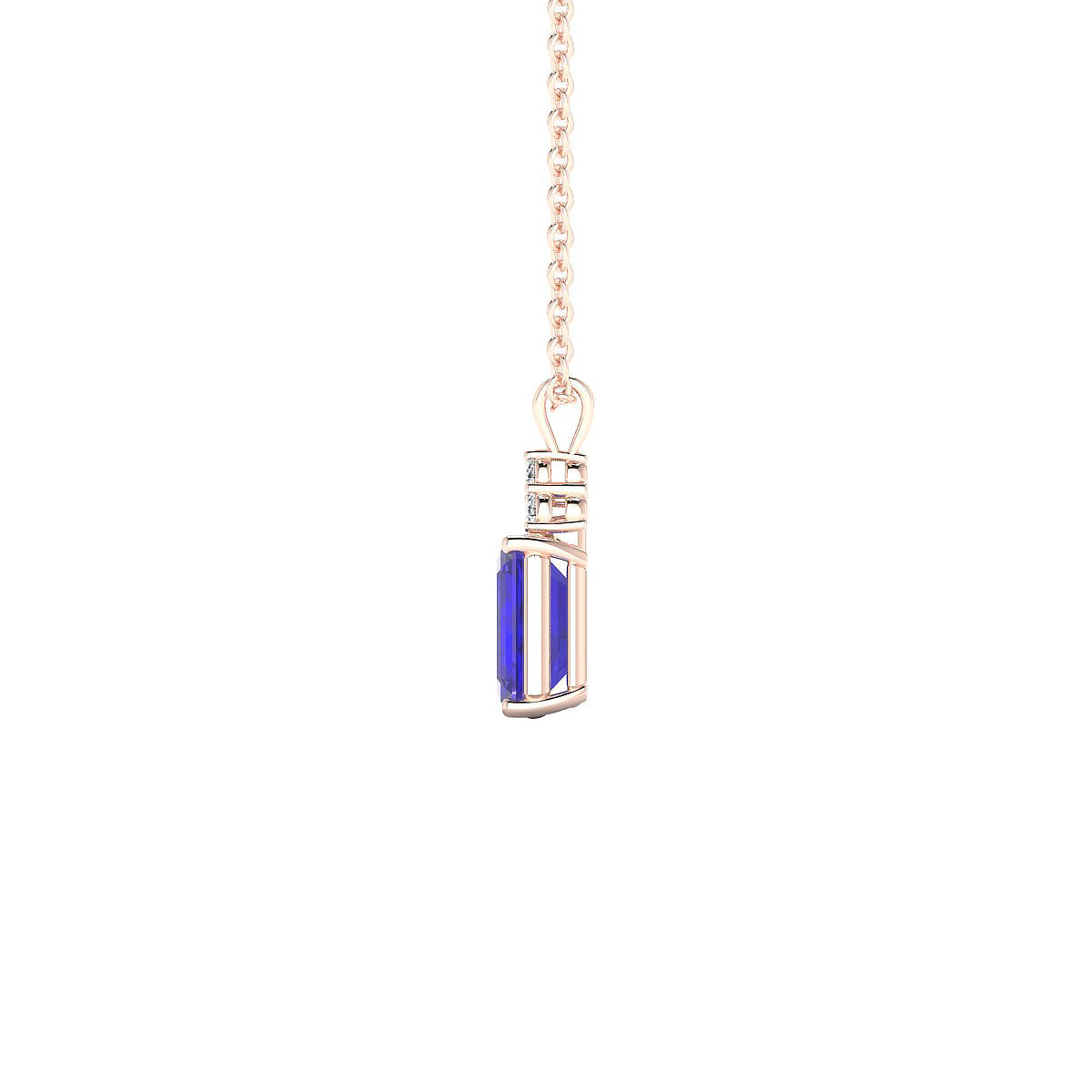 Mirage | 18k Rose Gold 7 x 5 mm Emerald Tanzanite Pendant