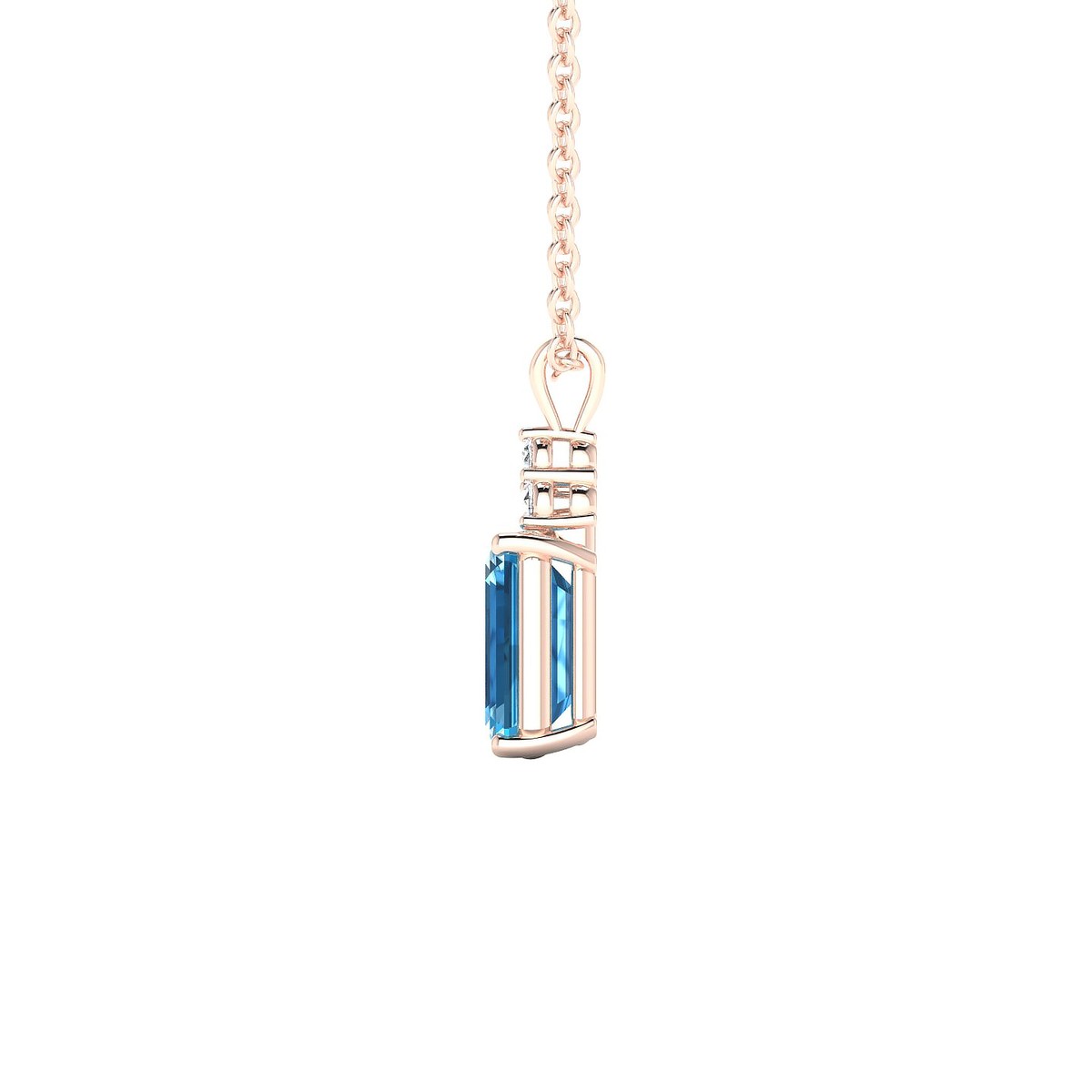 Mirage | 18k Rose Gold 7 x 5 mm Emerald Topaz Pendant