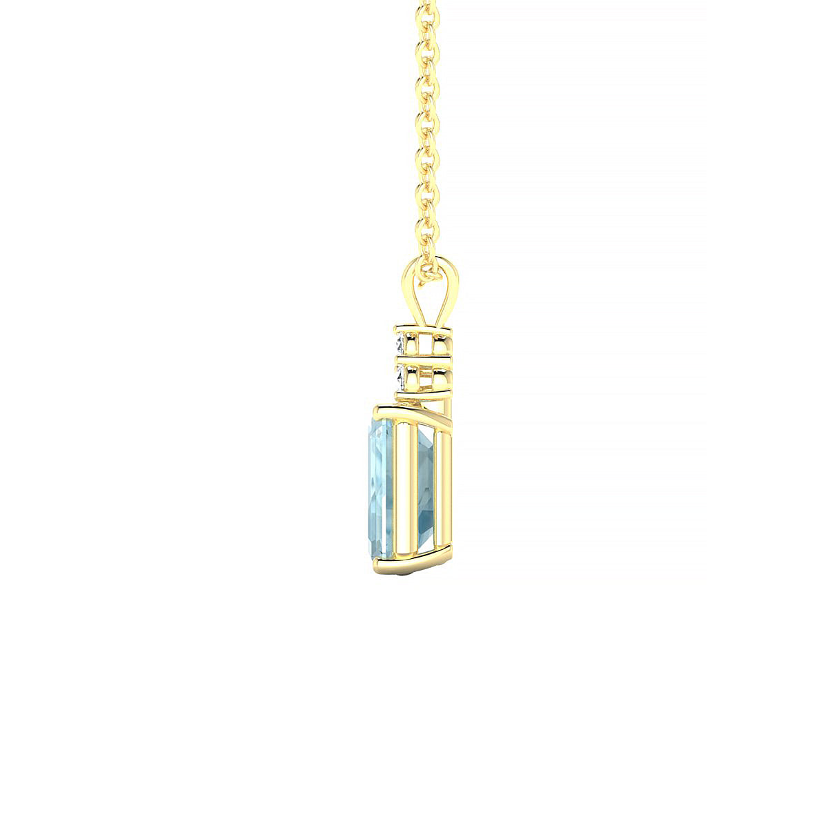 Mirage | 18k Yellow Gold 7 x 5 mm Emerald Aquamarine Pendant