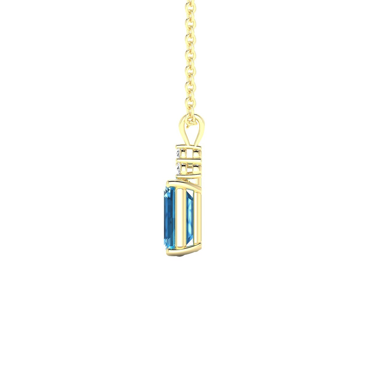 Mirage | 18k Yellow Gold 7 x 5 mm Emerald Topaz Pendant