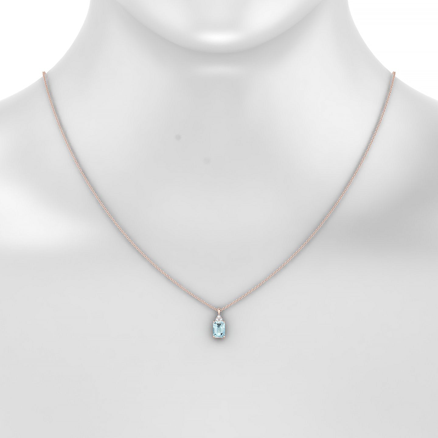 Mirage | 18k Rose Gold 7 x 5 mm Emerald Aquamarine Pendant