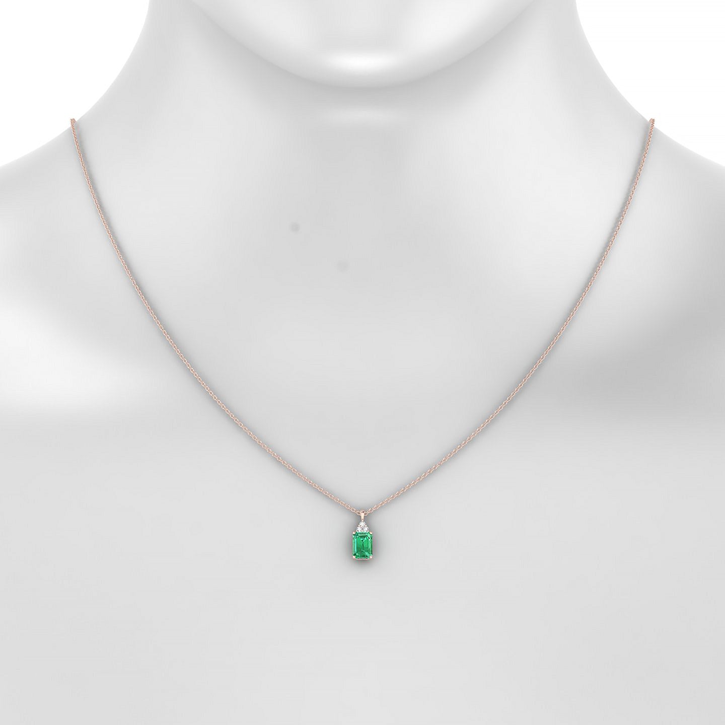 Mirage | 18k Rose Gold 7 x 5 mm Emerald Emerald Pendant