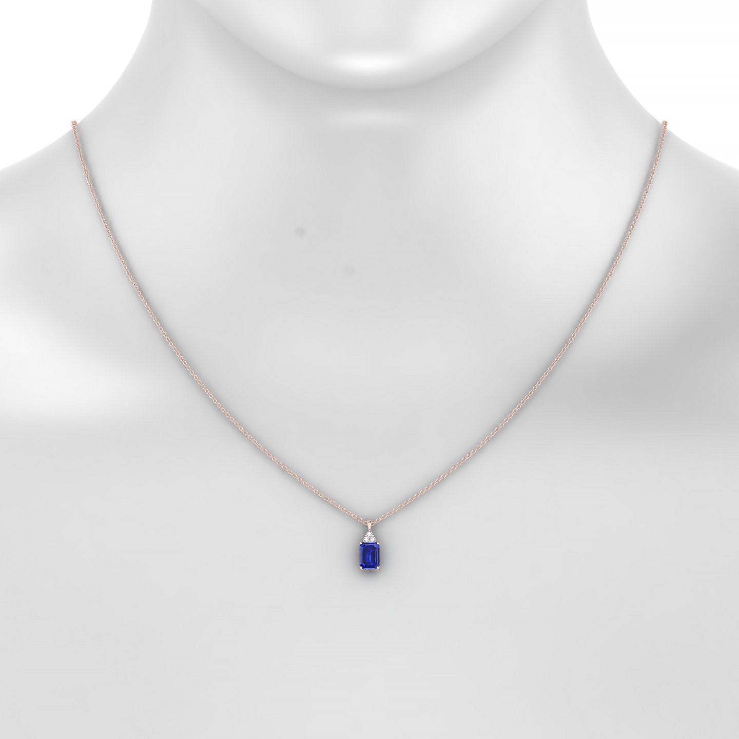 Mirage | 18k Rose Gold 7 x 5 mm Emerald Sapphire Pendant