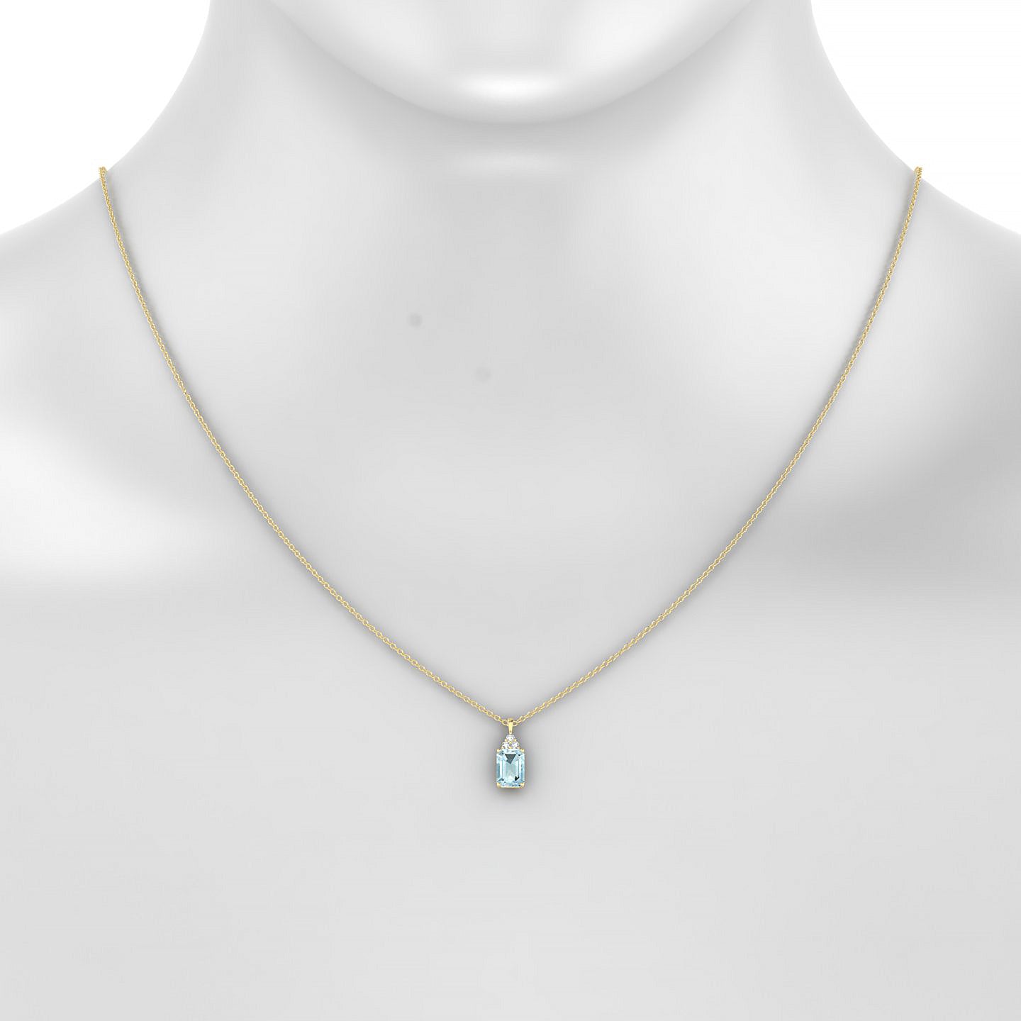 Mirage | 18k Yellow Gold 7 x 5 mm Emerald Aquamarine Pendant