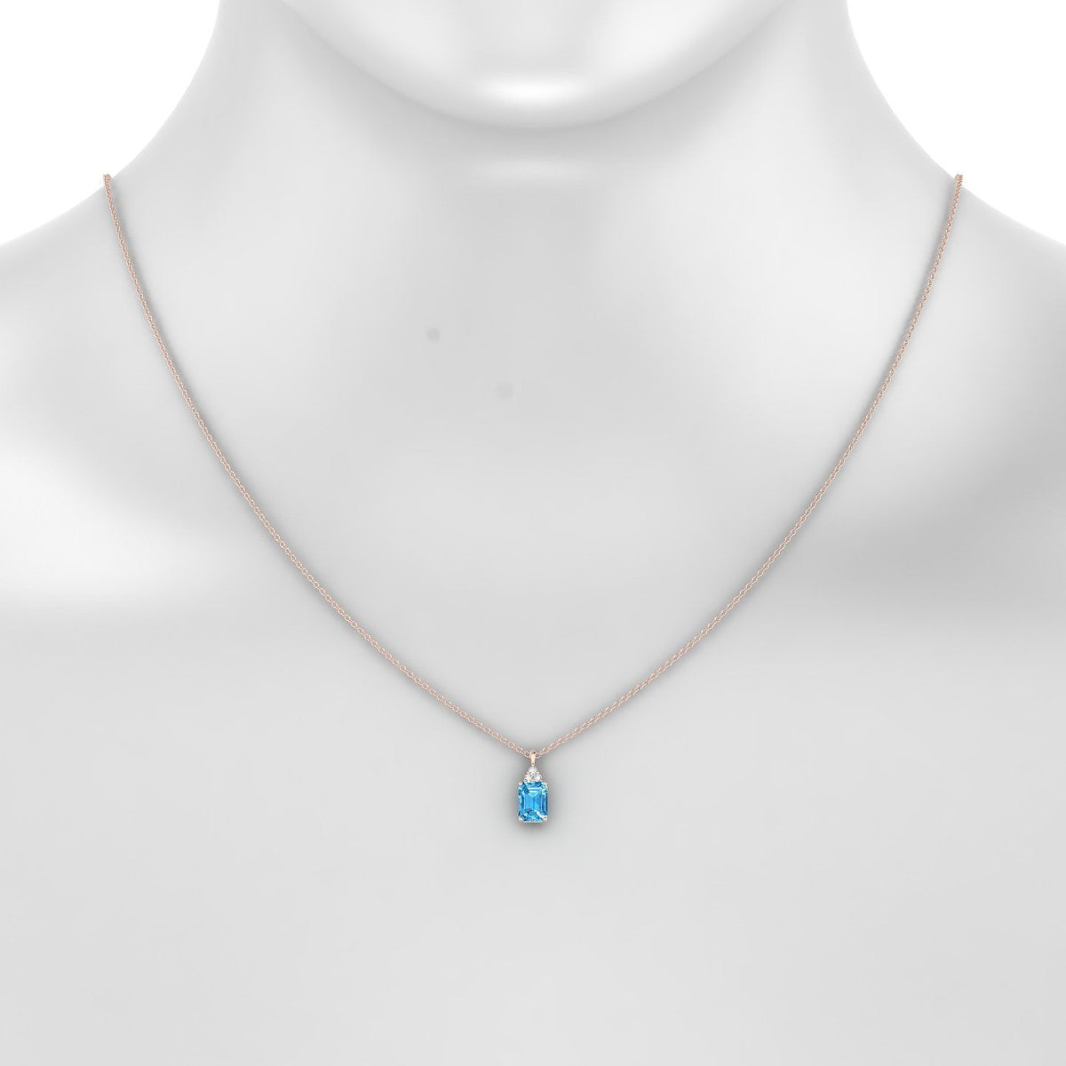 Mirage | 18k Rose Gold 7 x 5 mm Emerald Topaz Pendant