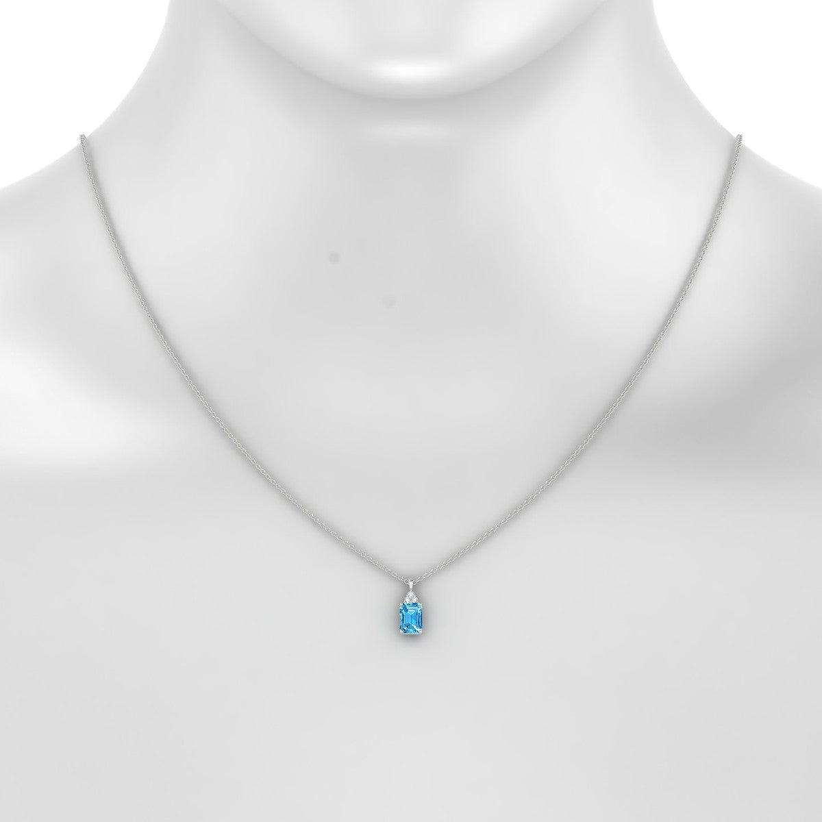 Mirage | 18k White Gold 7 x 5 mm Emerald Topaz Pendant