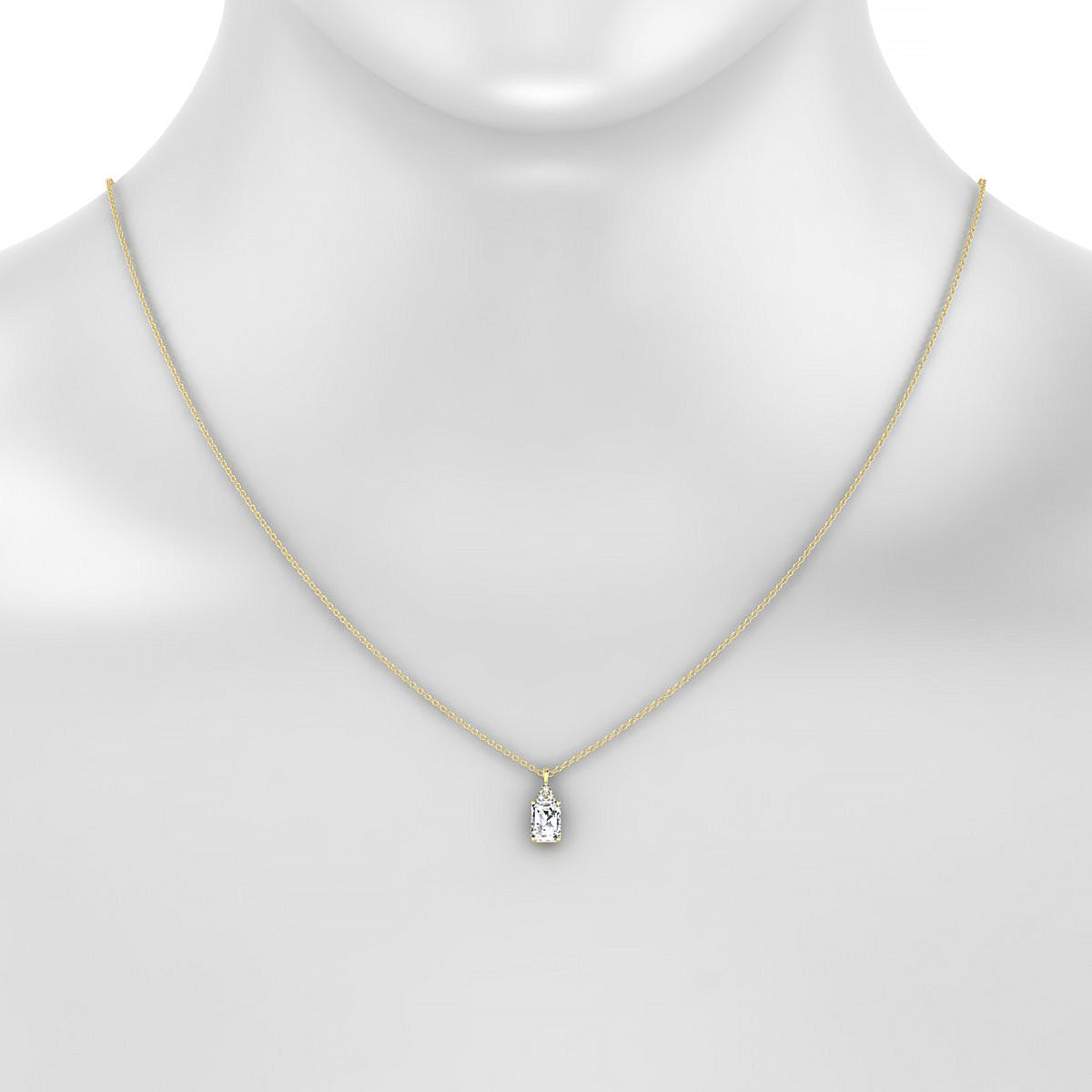 Mirage | 18k Yellow Gold 7 x 5 mm Emerald Diamond Pendant