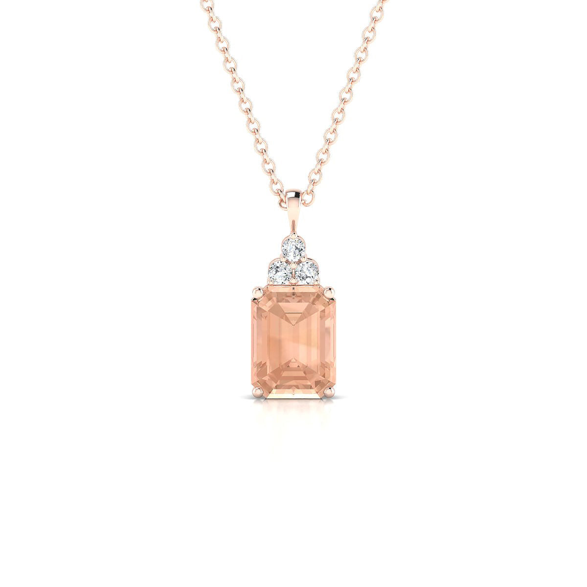 Mirage | 18k Rose Gold 8 x 6 mm Emerald Morganite Pendant