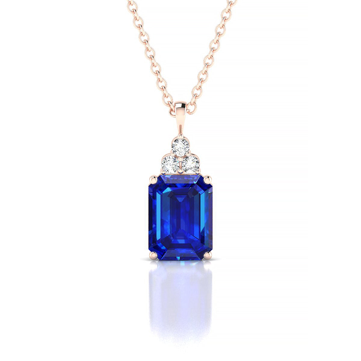 Mirage | 18k Rose Gold 8 x 6 mm Emerald Sapphire Pendant