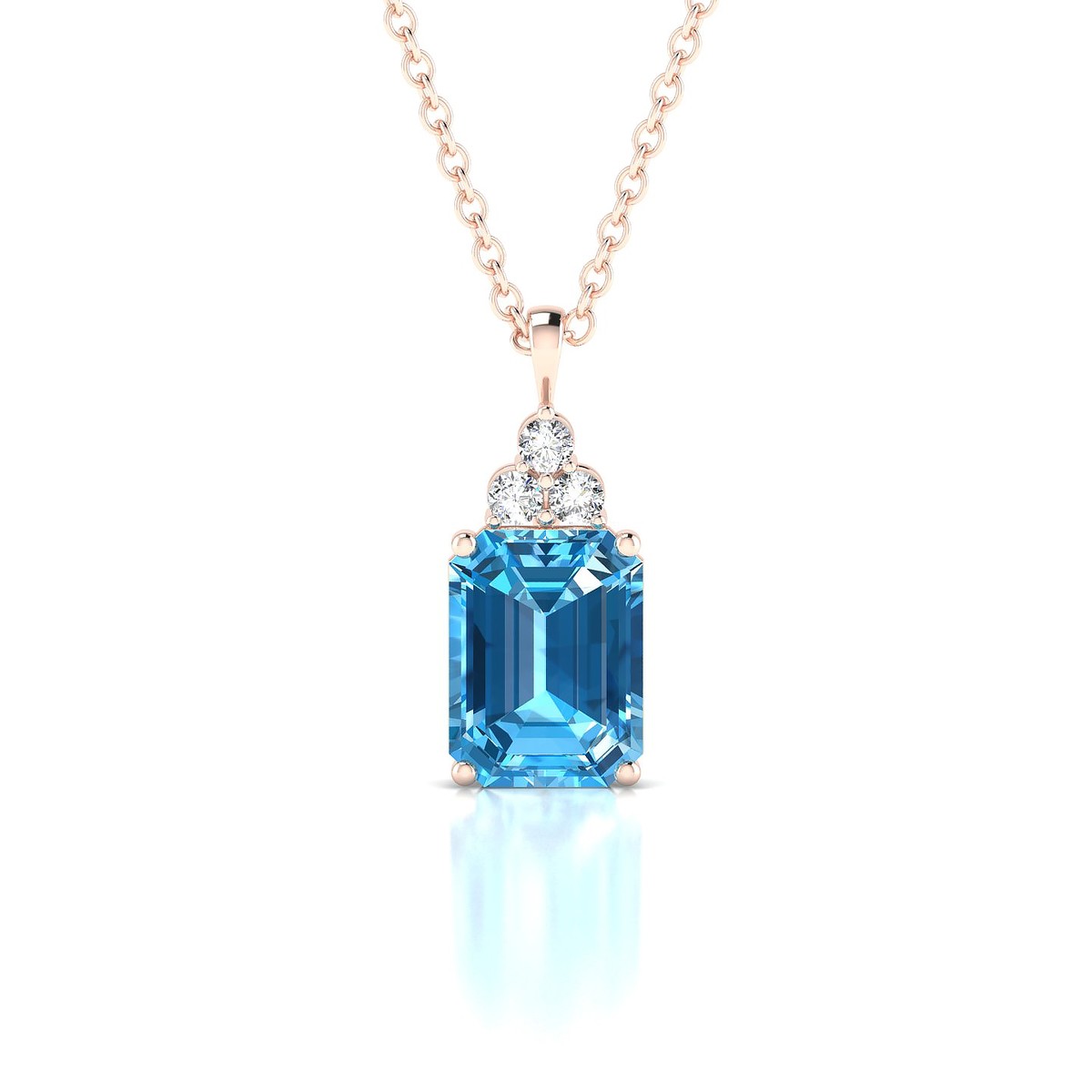 Mirage | 18k Rose Gold 8 x 6 mm Emerald Topaz Pendant