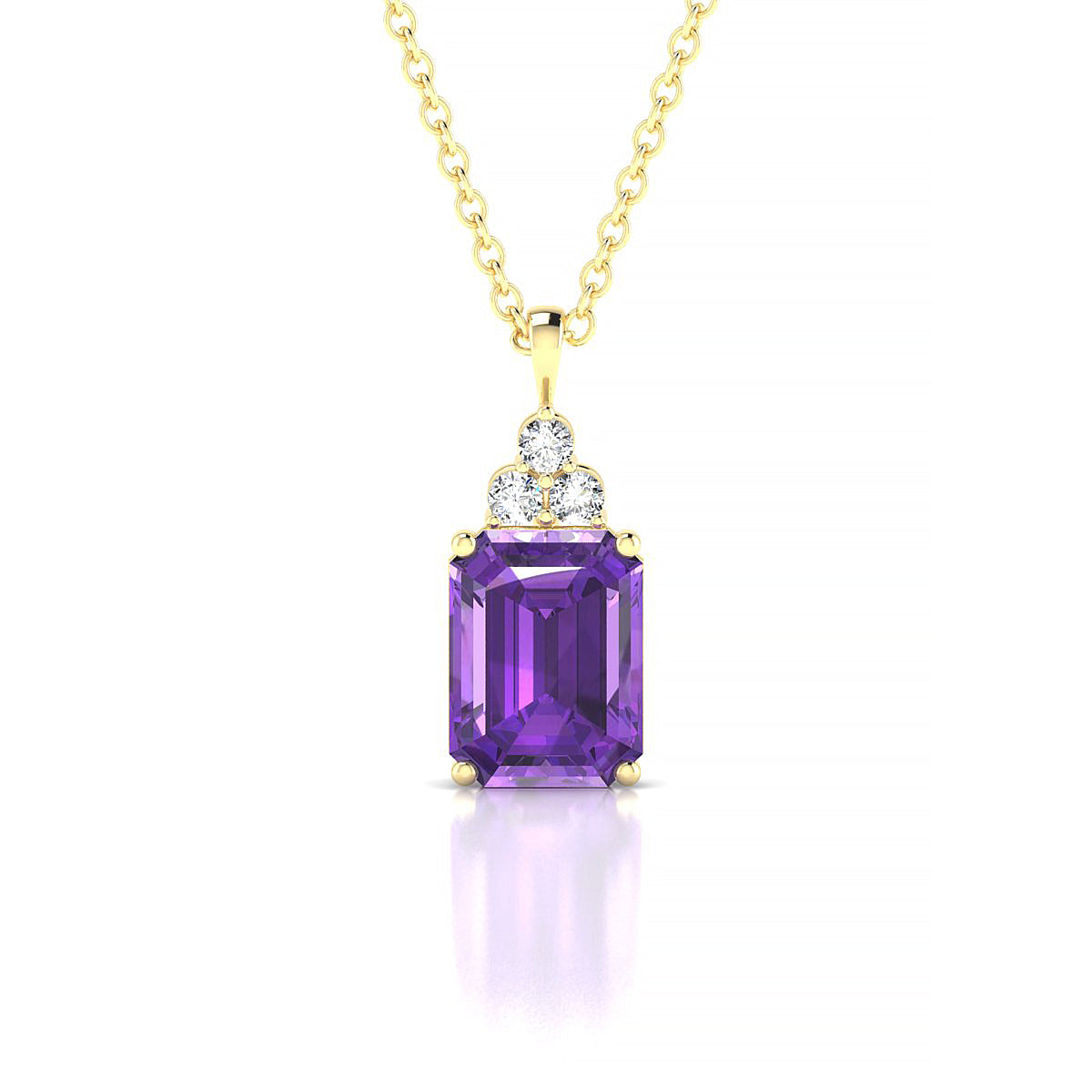Mirage | 18k Yellow Gold 8 x 6 mm Emerald Amethyst Pendant