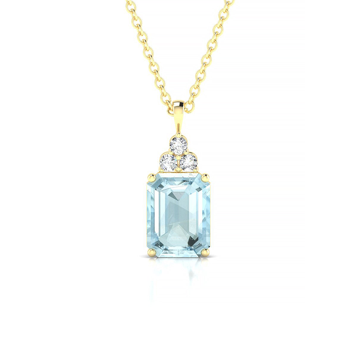 Mirage | 18k Yellow Gold 8 x 6 mm Emerald Aquamarine Pendant
