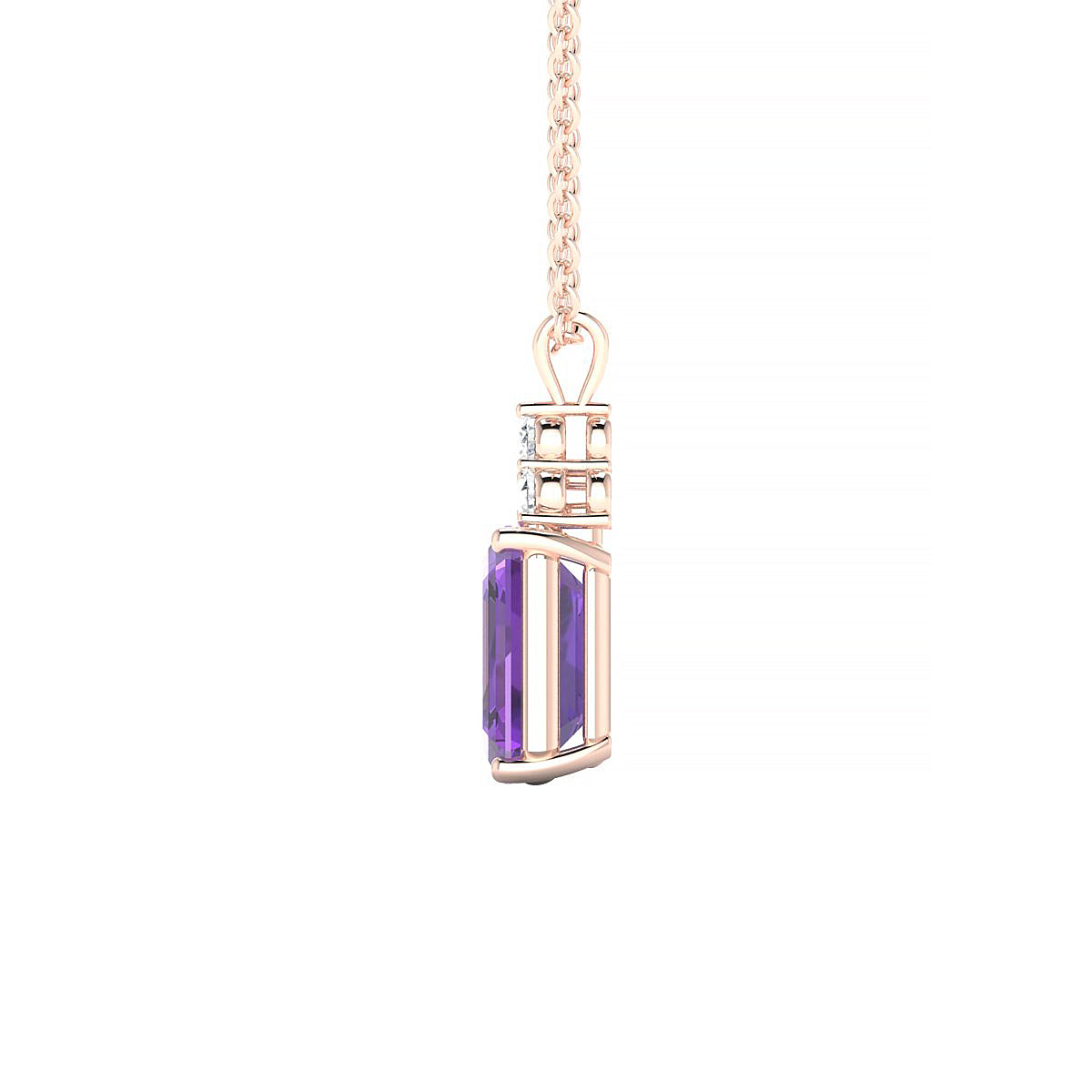 Mirage | 18k Rose Gold 8 x 6 mm Emerald Amethyst Pendant