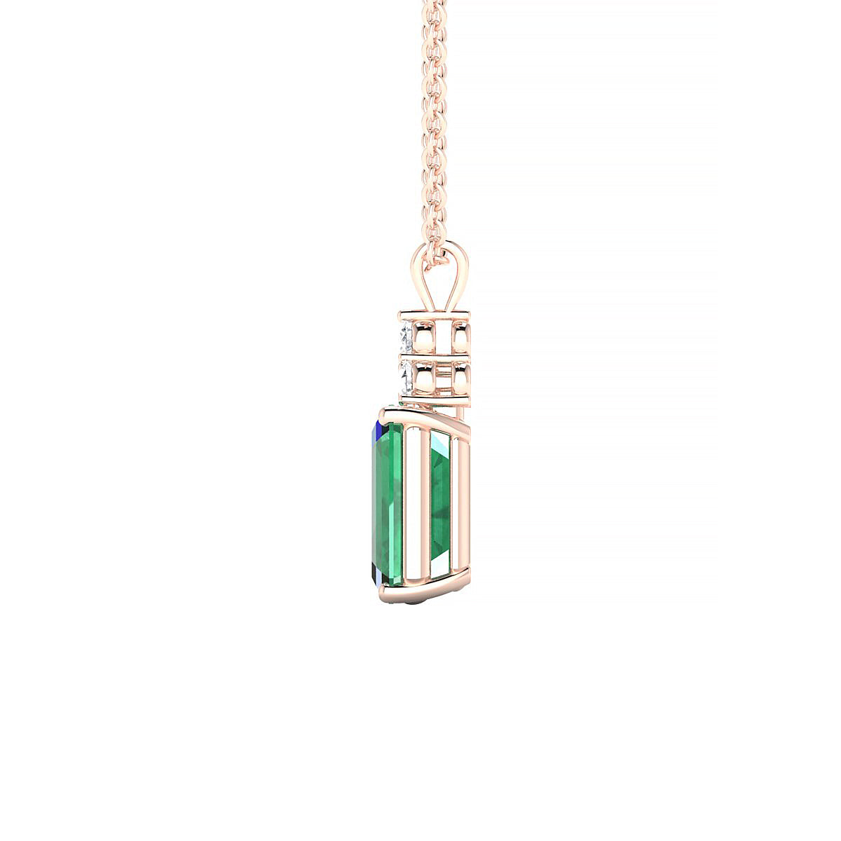 Mirage | 18k Rose Gold 8 x 6 mm Emerald Emerald Pendant