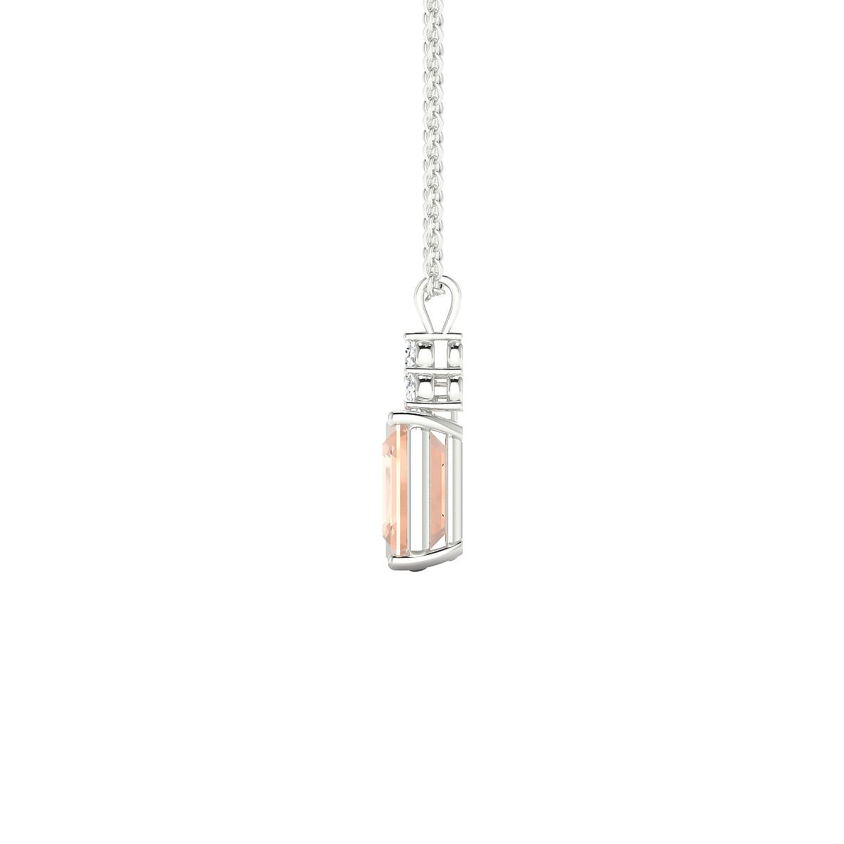 Mirage | 18k White Gold 8 x 6 mm Emerald Morganite Pendant