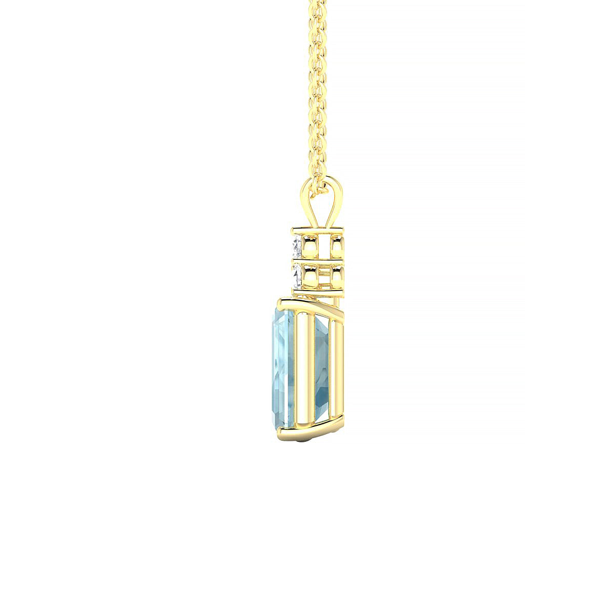 Mirage | 18k Yellow Gold 8 x 6 mm Emerald Aquamarine Pendant