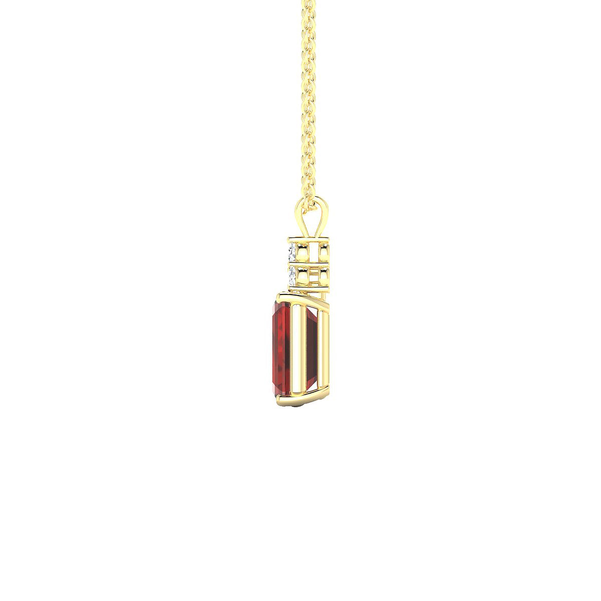 Mirage | 18k Yellow Gold 8 x 6 mm Emerald Garnet Pendant