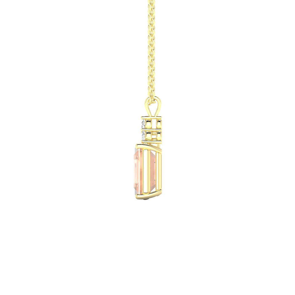 Mirage | 18k Yellow Gold 8 x 6 mm Emerald Morganite Pendant