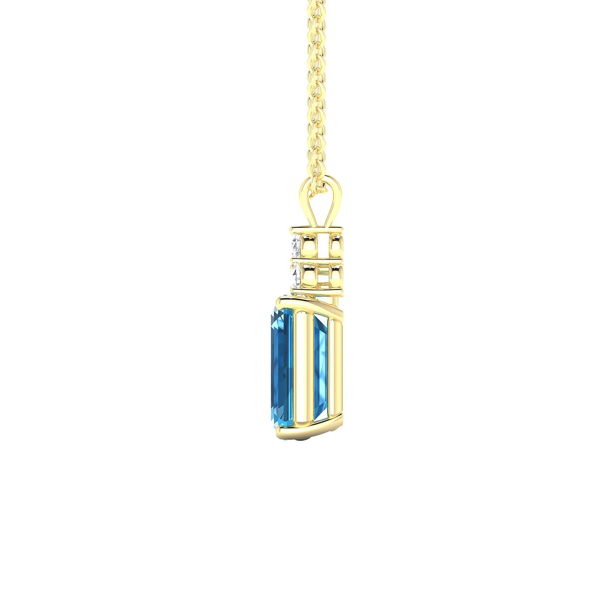 Mirage | 18k Yellow Gold 8 x 6 mm Emerald Topaz Pendant