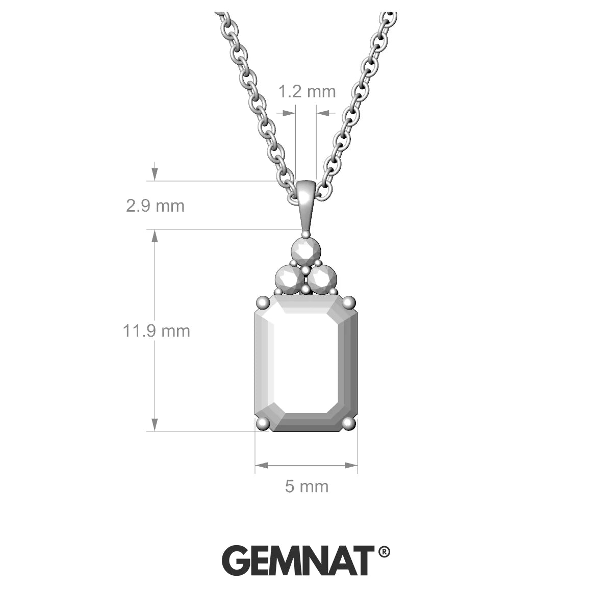 Mirage | 18k White Gold 8 x 6 mm Emerald Morganite Pendant
