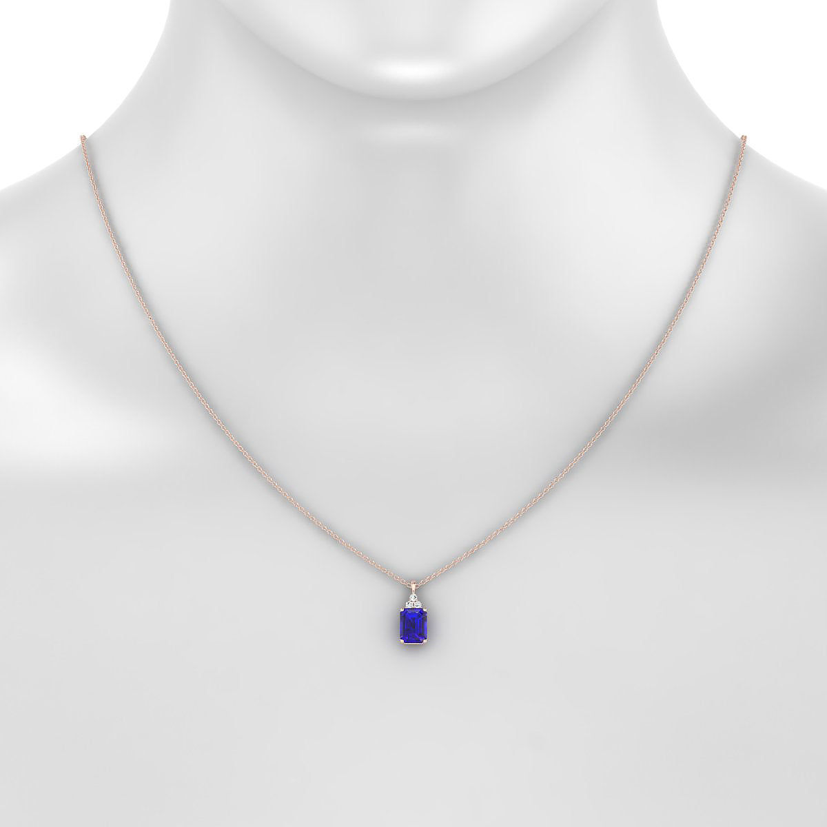 Mirage | 18k Rose Gold 8 x 6 mm Emerald Tanzanite Pendant