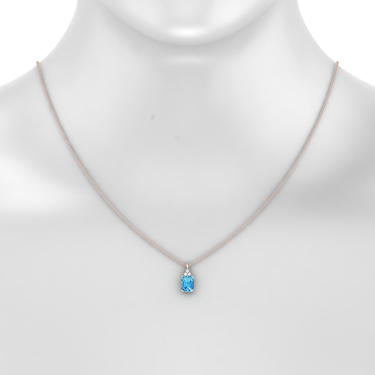 Mirage | 18k Rose Gold 8 x 6 mm Emerald Topaz Pendant