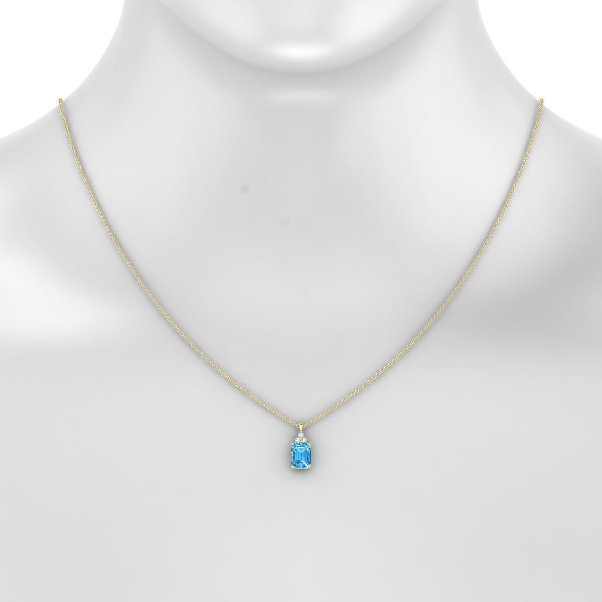 Mirage | 18k Yellow Gold 8 x 6 mm Emerald Topaz Pendant