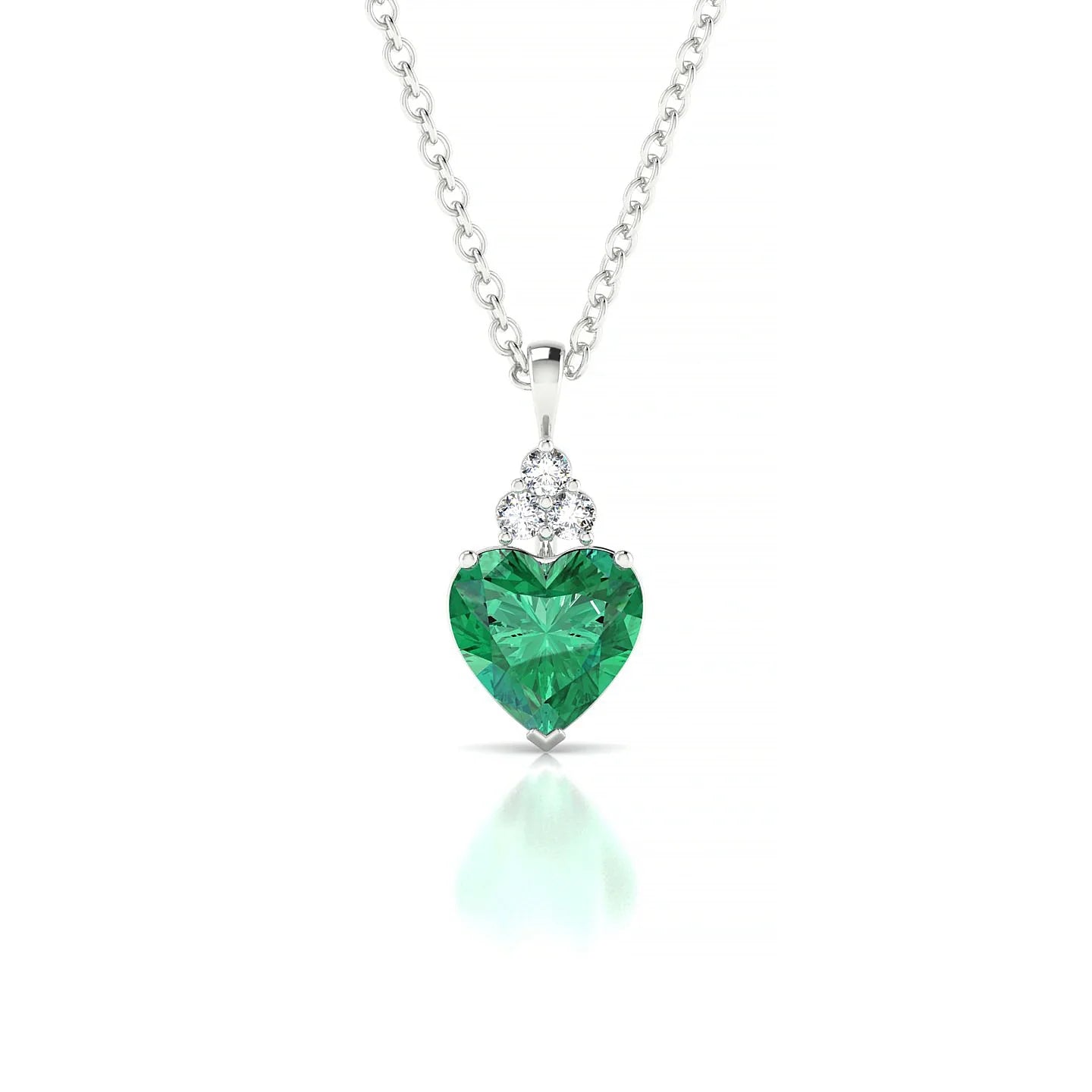 Mirage | 18k White Gold 5.5 mm Heart Emerald Pendant