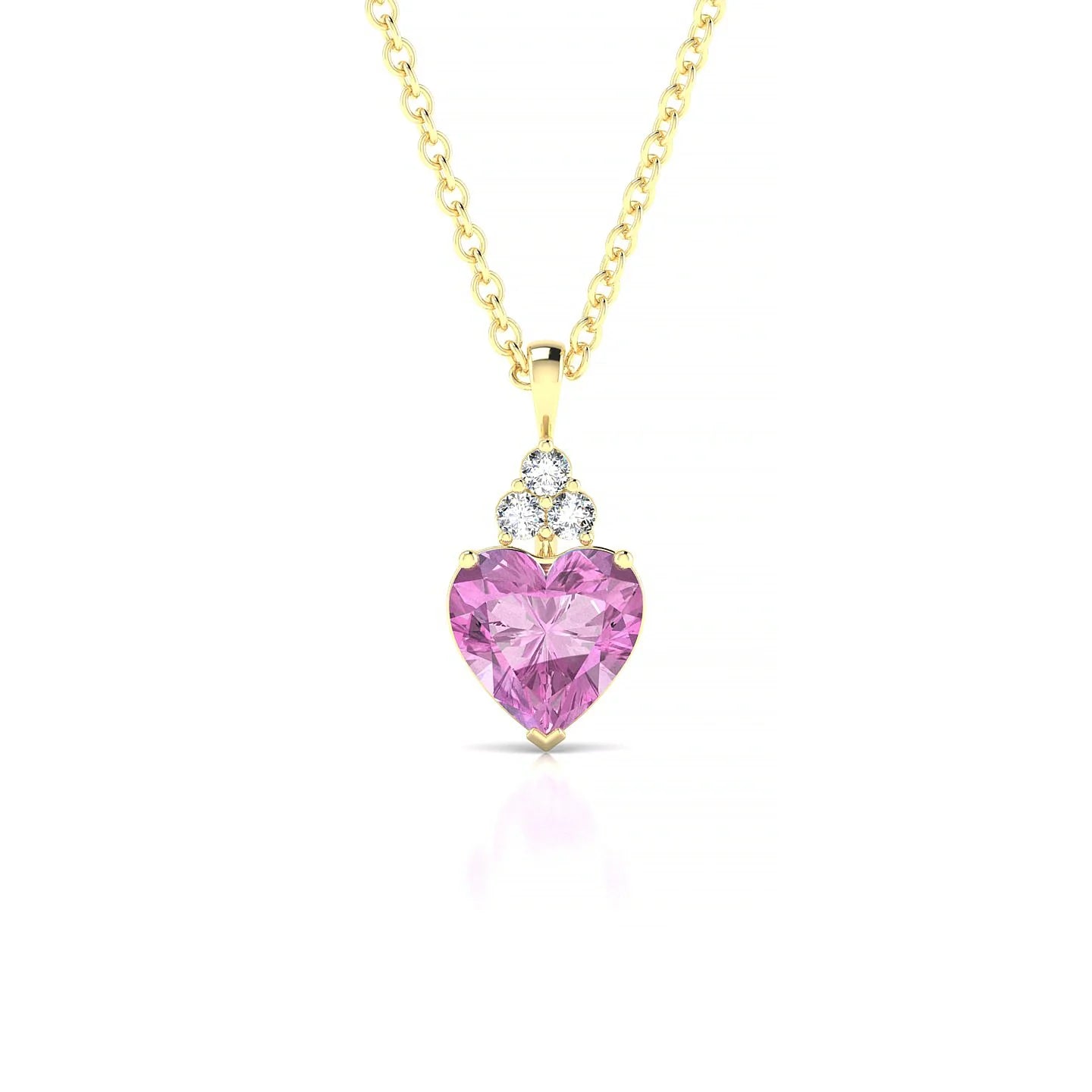 Mirage | 18k Yellow Gold 5.5 mm Heart Pink Sapphire Pendant