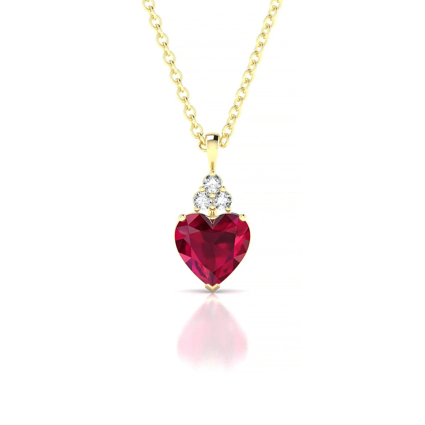 Mirage | 18k Yellow Gold 5.5 mm Heart Ruby Pendant