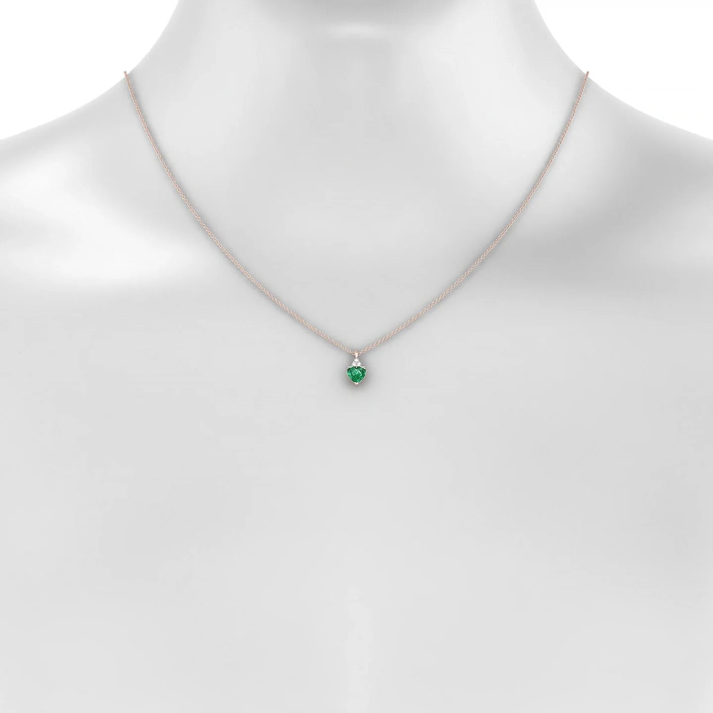 Mirage | 18k Rose Gold 5.5 mm Heart Emerald Pendant