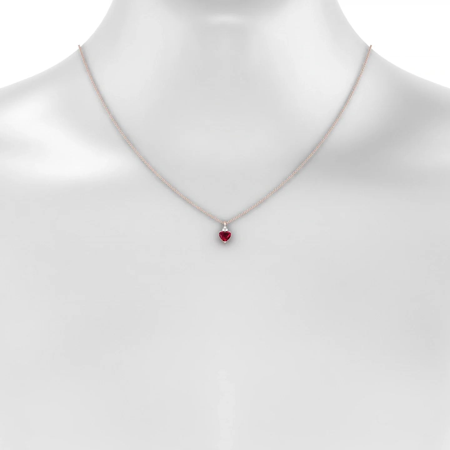 Mirage | 18k Rose Gold 5.5 mm Heart Ruby Pendant
