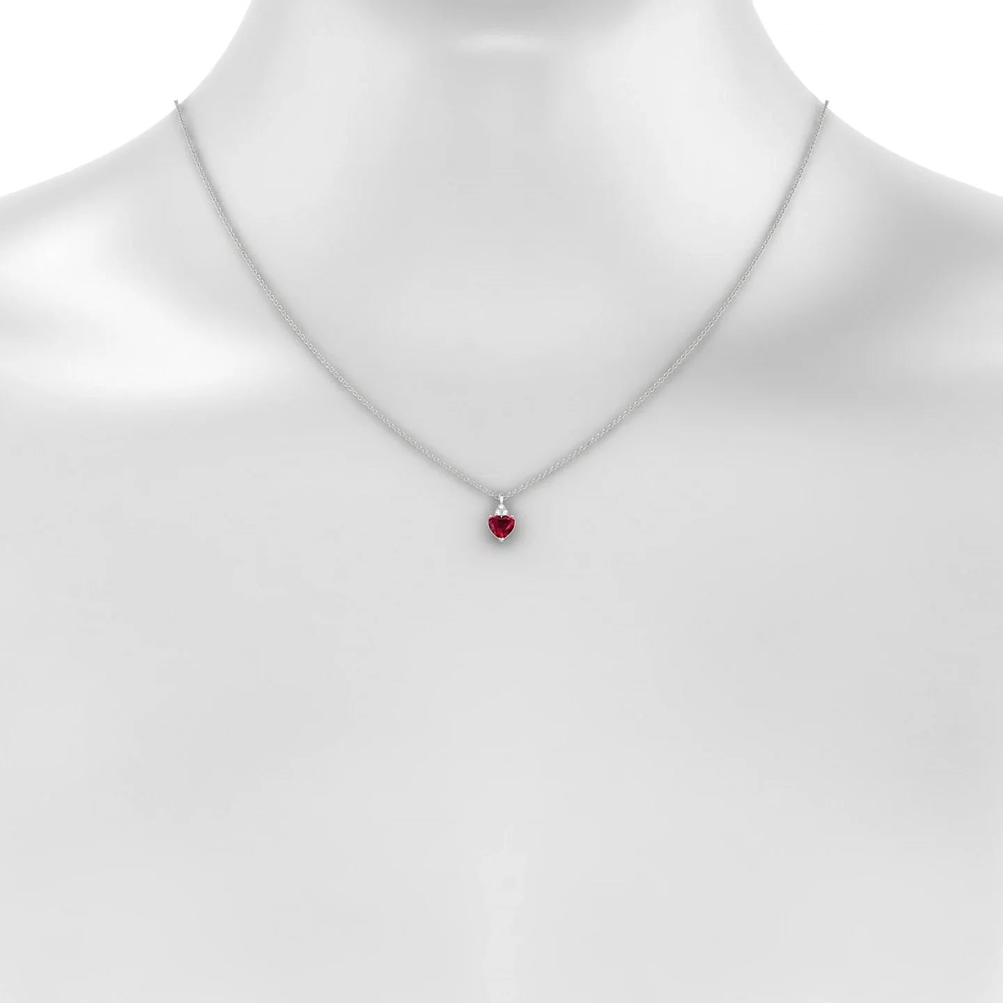 Mirage | 18k White Gold 5.5 mm Heart Ruby Pendant