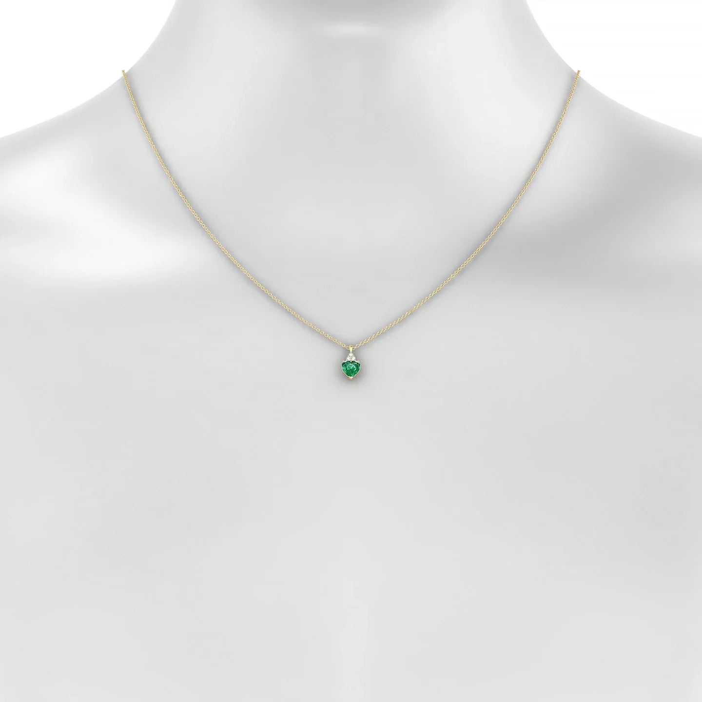 Mirage | 18k Yellow Gold 5.5 mm Heart Emerald Pendant